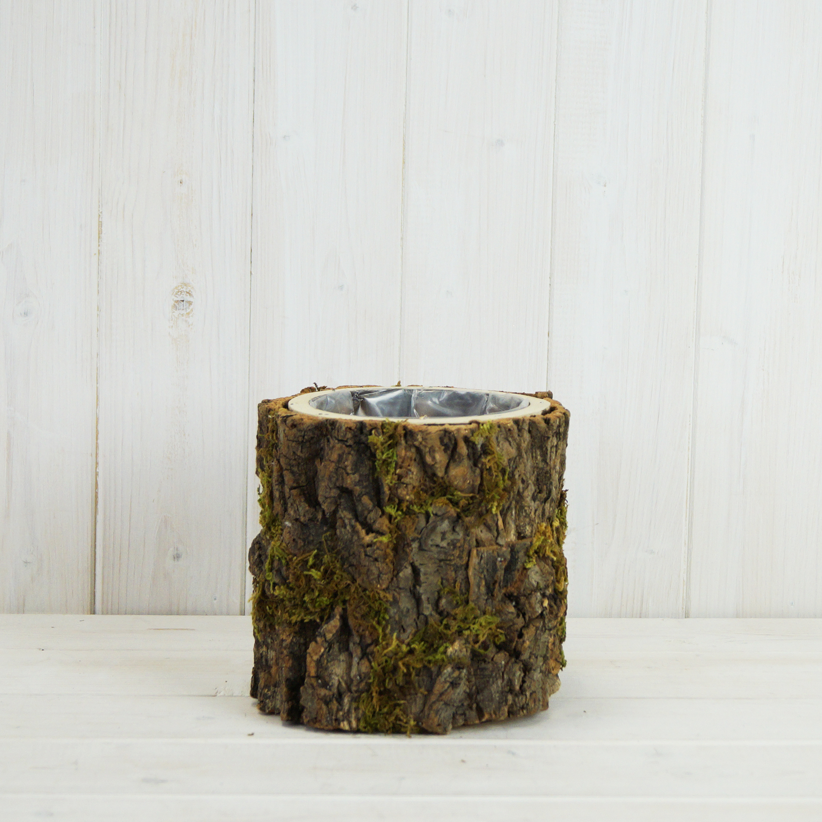 Round Mossed Bark Wooden Pot detail page